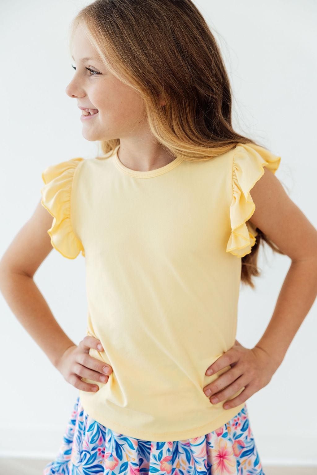 Butter Yellow S/S Ruffle Tee - Image 2