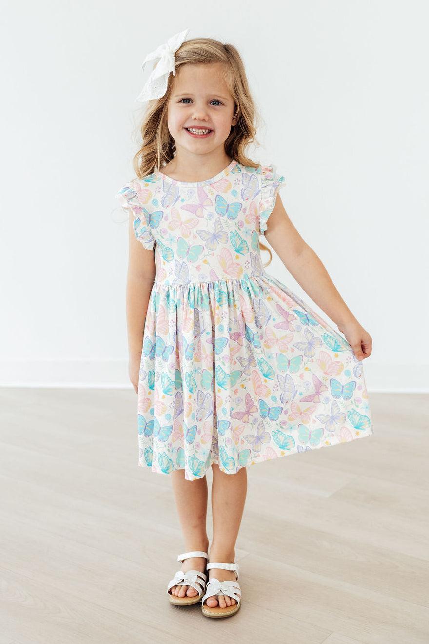 Fluttering Butterflies Flutter Sleeve Twirl Dress - Image 3