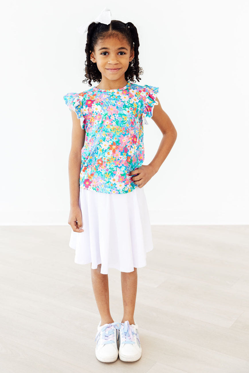 Preppy Floral S/S Ruffle Tee - Image 8