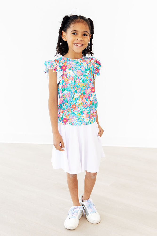 Preppy Floral S/S Ruffle Tee - Image 3