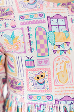 French Quarter Fun 3/4 Sleeve Pocket Twirl Dress - Image 3