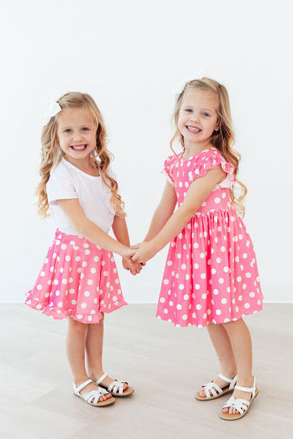 Pink Polka Dots Ruffle Twirl Skort - Image 2