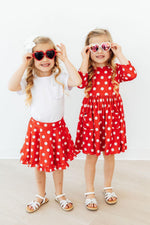 Red Polka Dots Ruffle Twirl Skort - Image 2