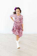 Petals & Ponies 3/4 Sleeve Pocket Twirl Dress - Image 3