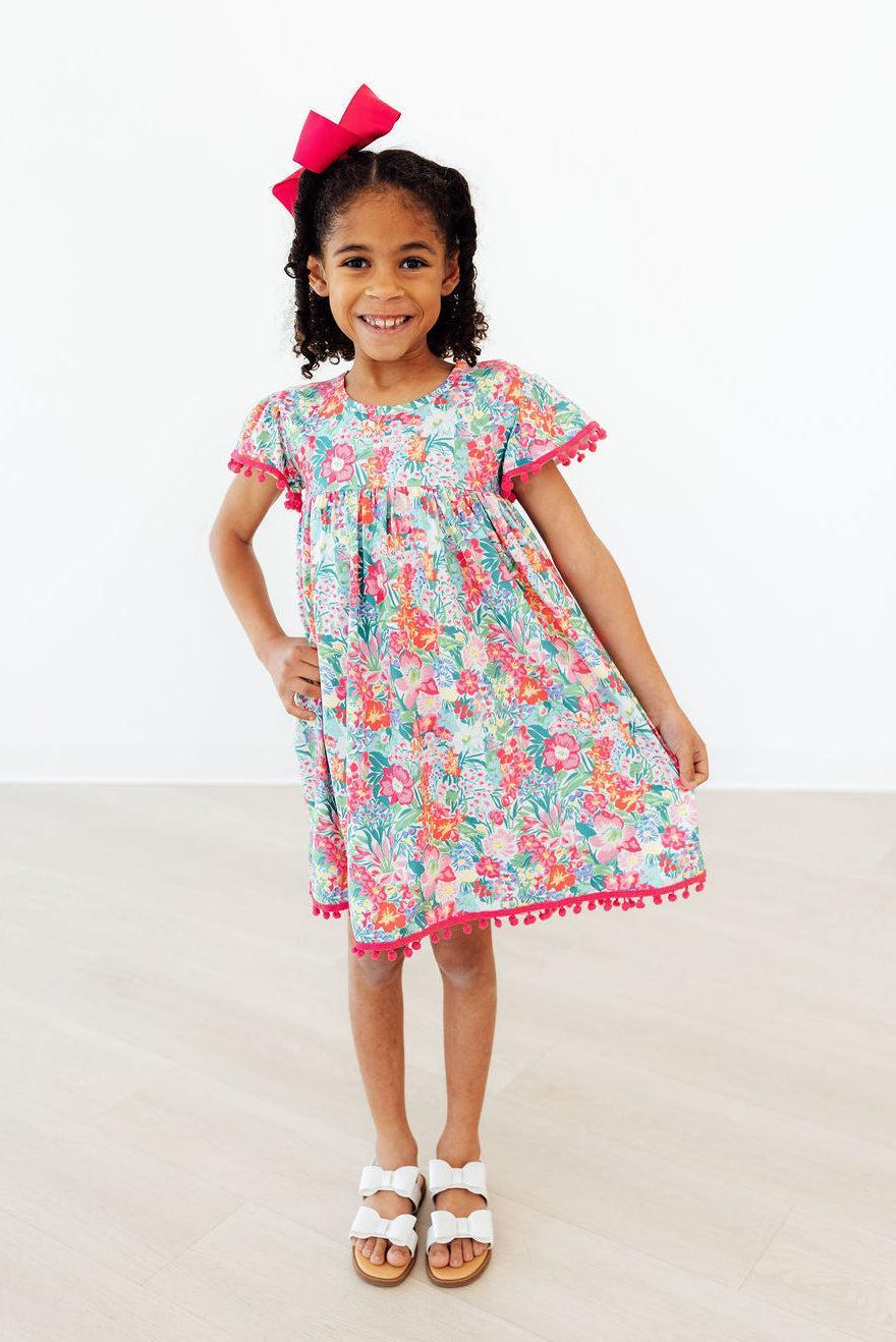 Preppy Petals Pom Pom Dress - Image 3