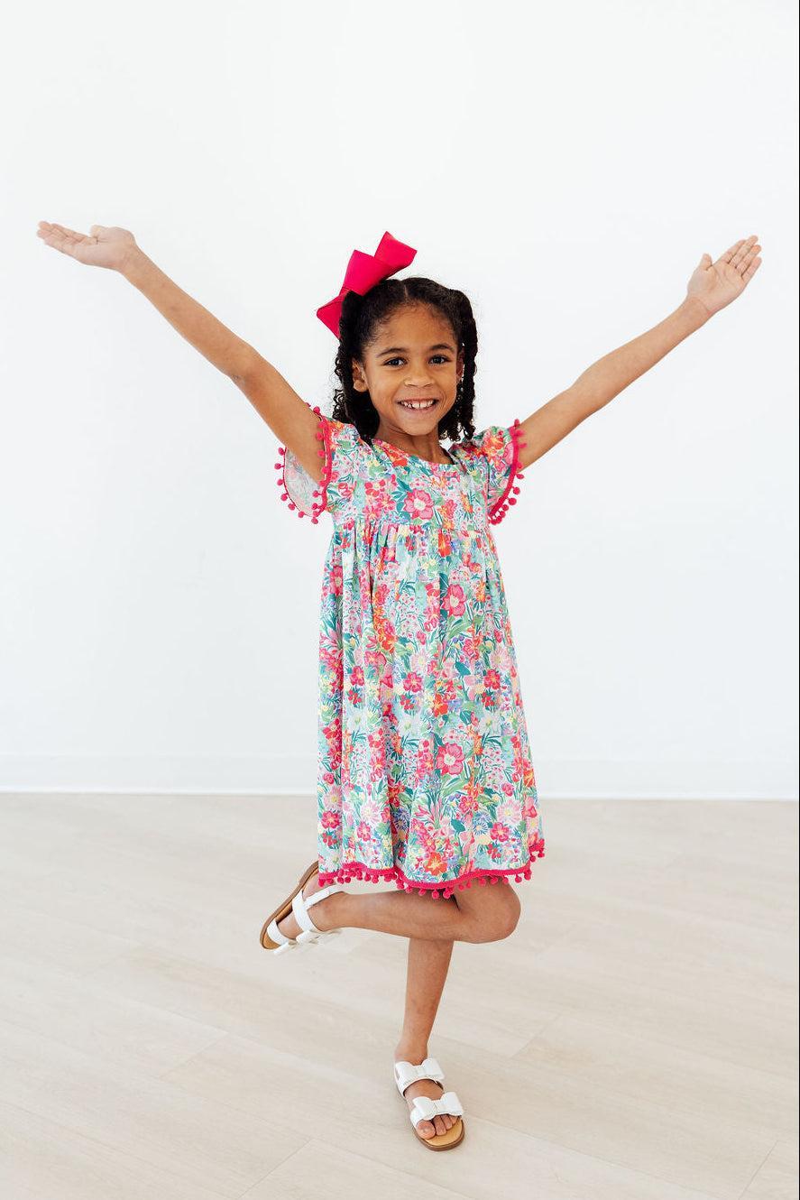 Preppy Petals Pom Pom Dress - Image 2