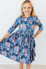 Whimsy 3/4 Sleeve Pocket Twirl Dress - Image 5