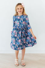 Whimsy 3/4 Sleeve Pocket Twirl Dress - Image 3