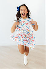 Rainbow Roosters S/S Pocket Twirl Dress - Image 3