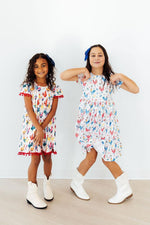 Rainbow Roosters S/S Pocket Twirl Dress - Image 5
