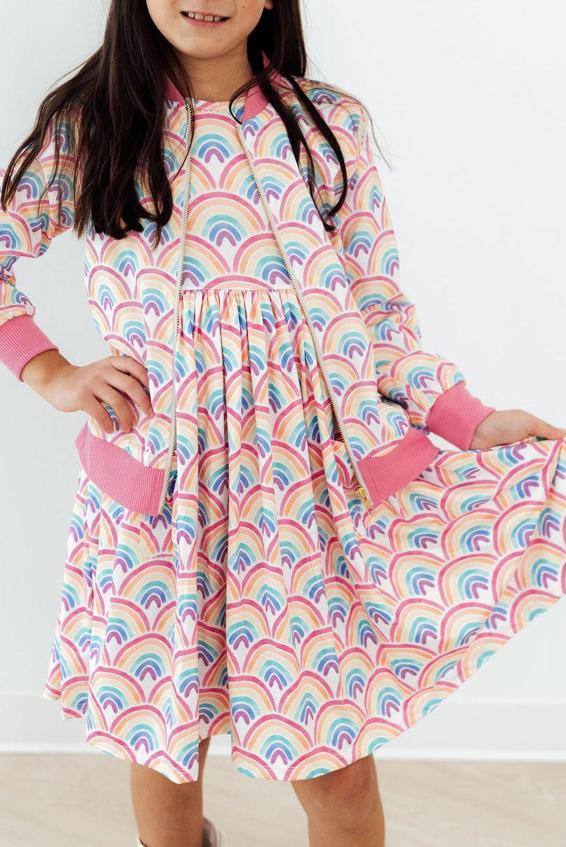 Watercolor Rainbows Satin Jacket - Image 3
