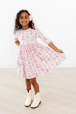 Ribbons & Rodeos 3/4 Sleeve Pocket Twirl Dress - Image 4