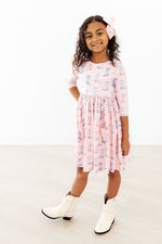 Ribbons & Rodeos 3/4 Sleeve Pocket Twirl Dress - Image 3
