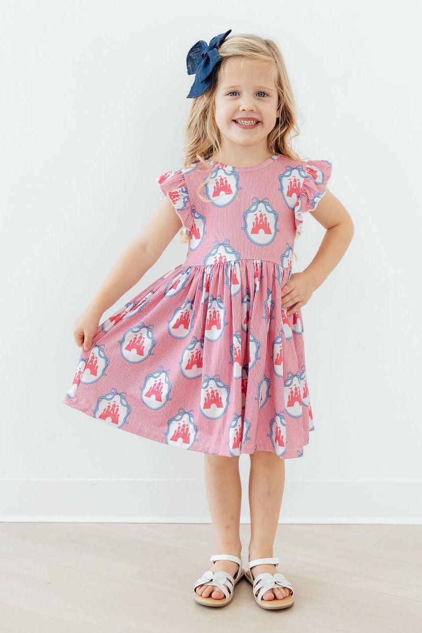 Once Upon a Castle Flutter Sleeve Twirl Dress - Image 5