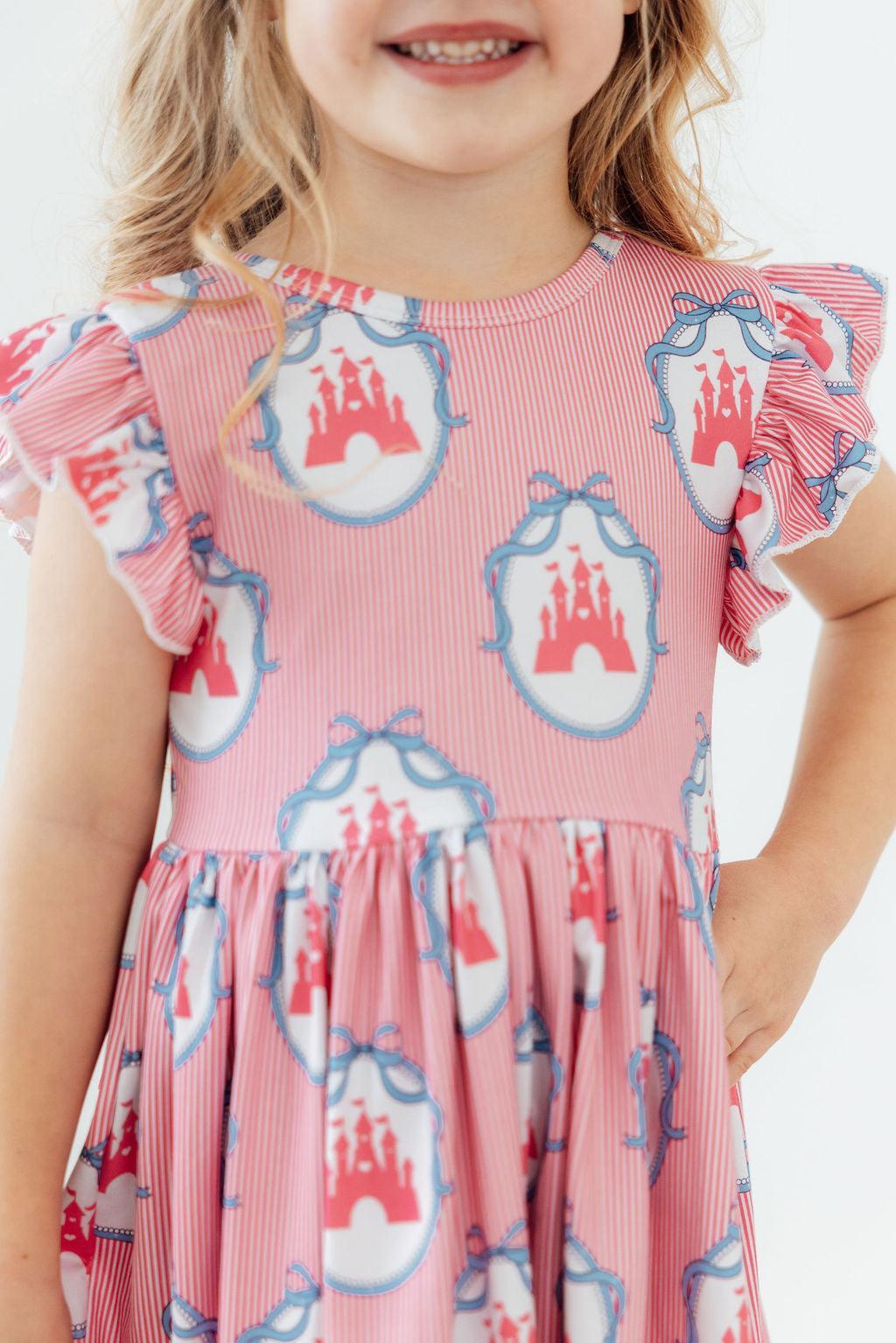 Once Upon a Castle Flutter Sleeve Twirl Dress - Image 3