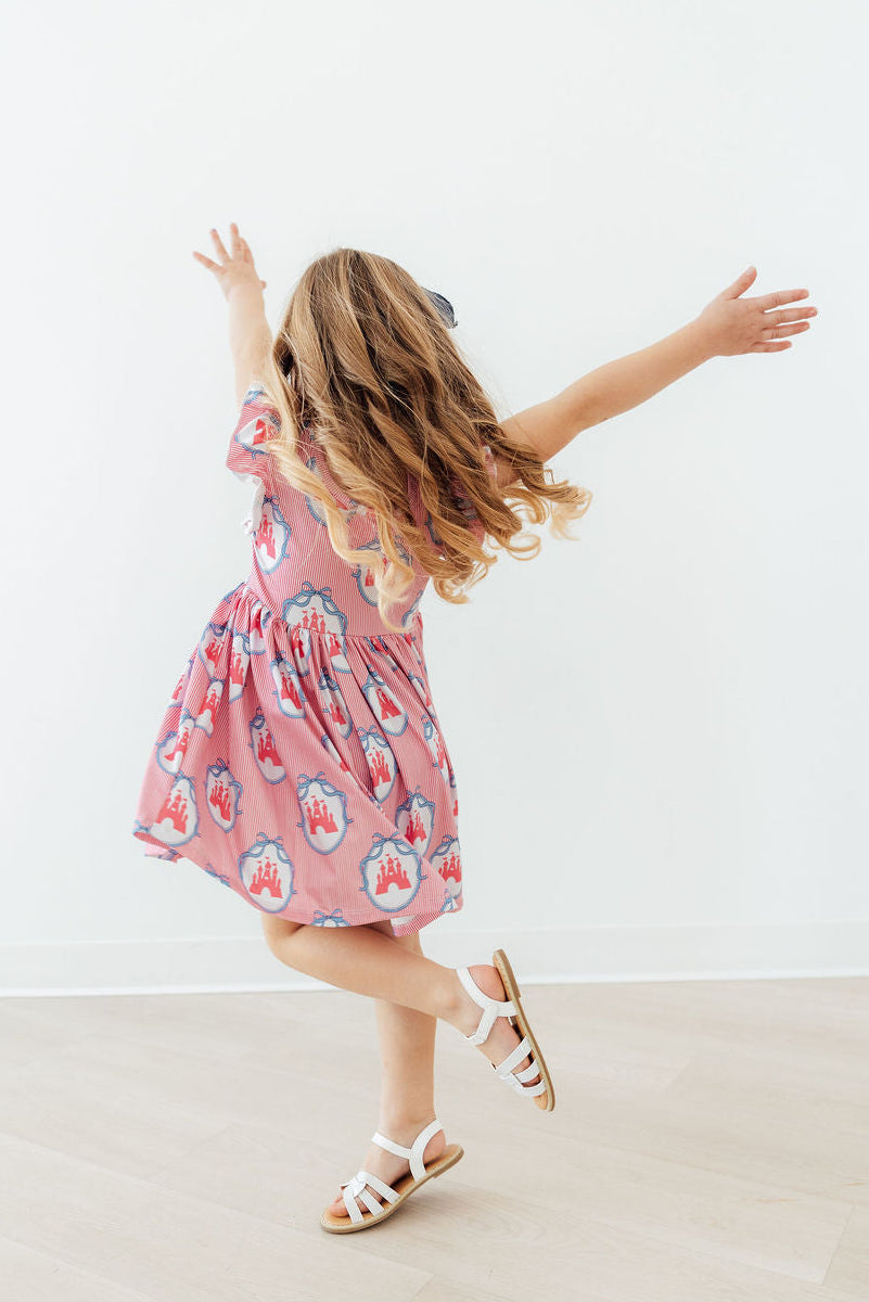 Once Upon a Castle Flutter Sleeve Twirl Dress - Image 6