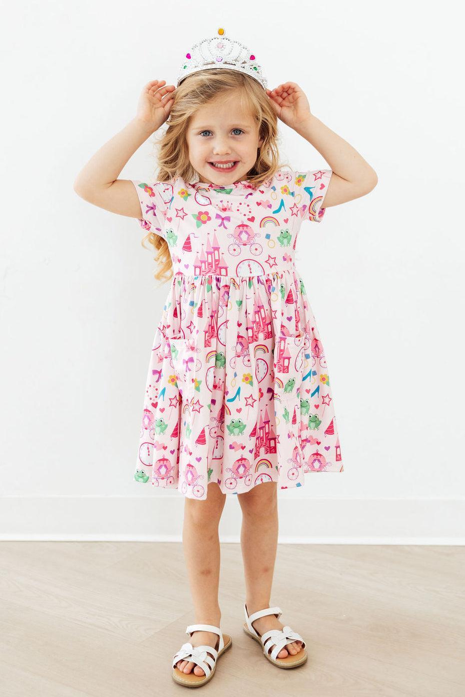 Princess & the Froggie S/S Pocket Twirl Dress - Image 3