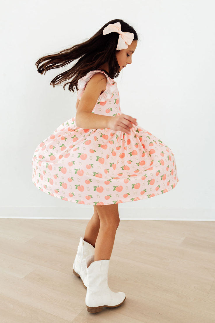 Georgia Peach Flutter Sleeve Twirl Dress - Image 2