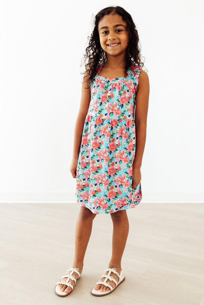 Petals in Paradise Ruffle Cross Back Dress - Image 2