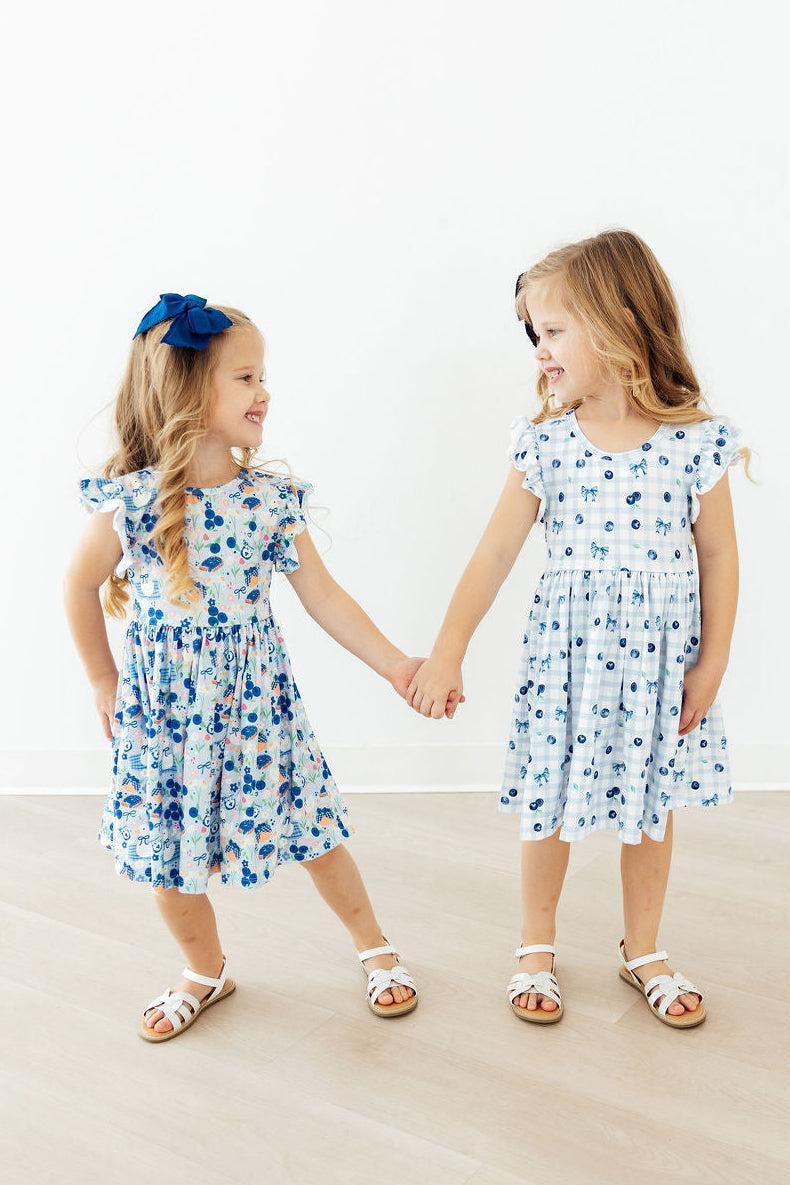 Berry Cute Flutter Sleeve Twirl Dress - Image 2