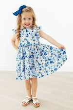 Blueberry Picnic Flutter Sleeve Twirl Dress - Image 3