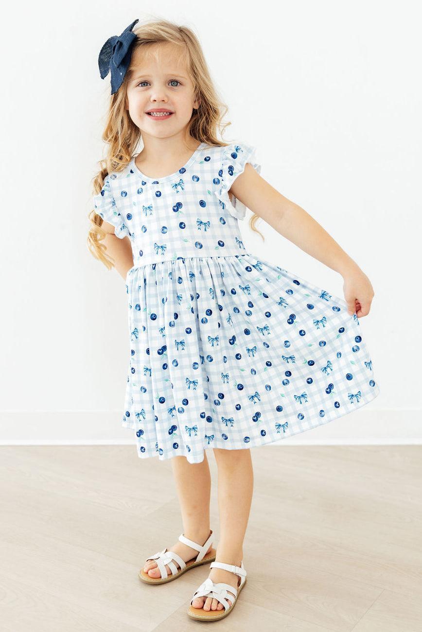 Berry Cute Flutter Sleeve Twirl Dress - Image 3