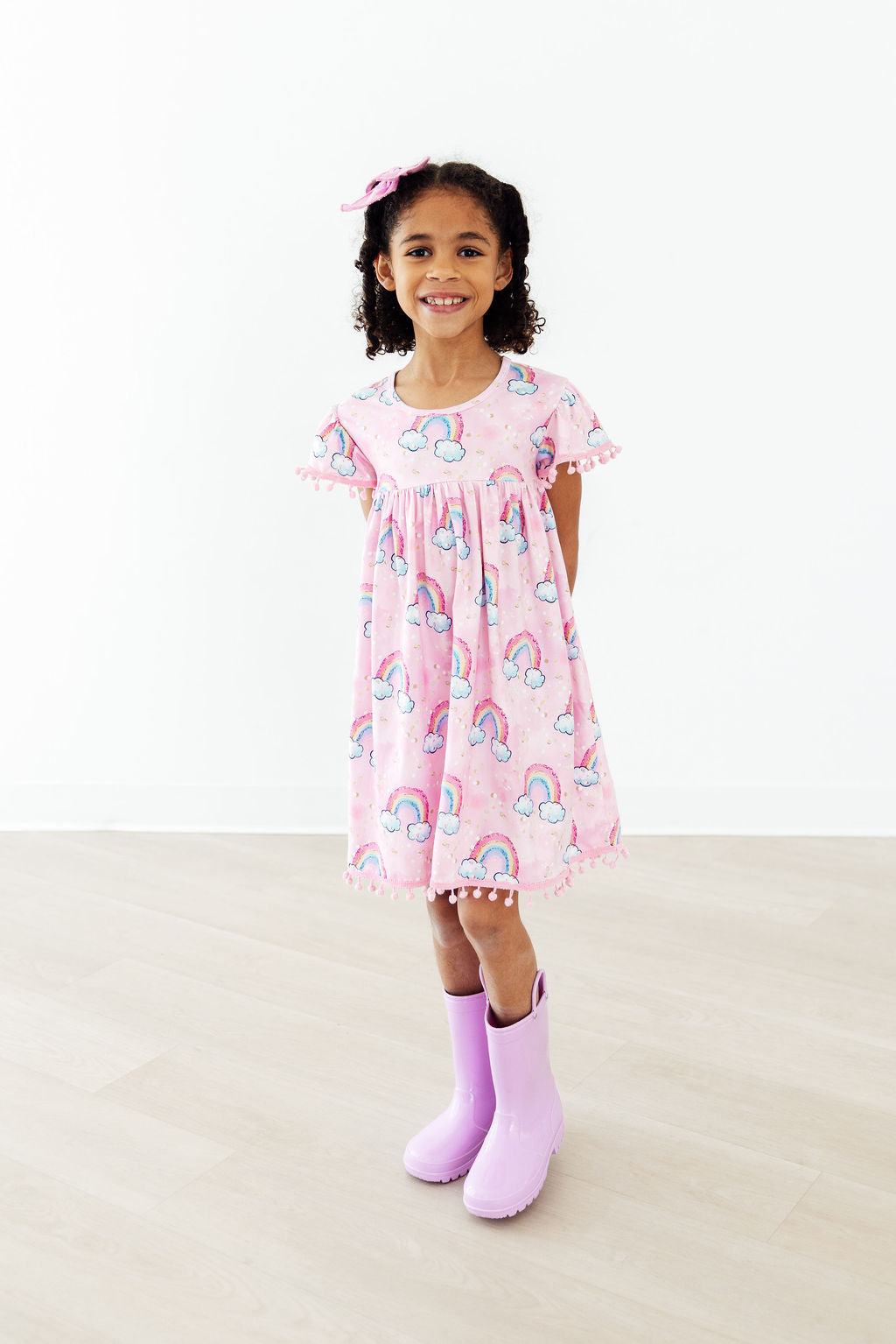 Sparkling Rainbows Pom Pom Dress - Image 3