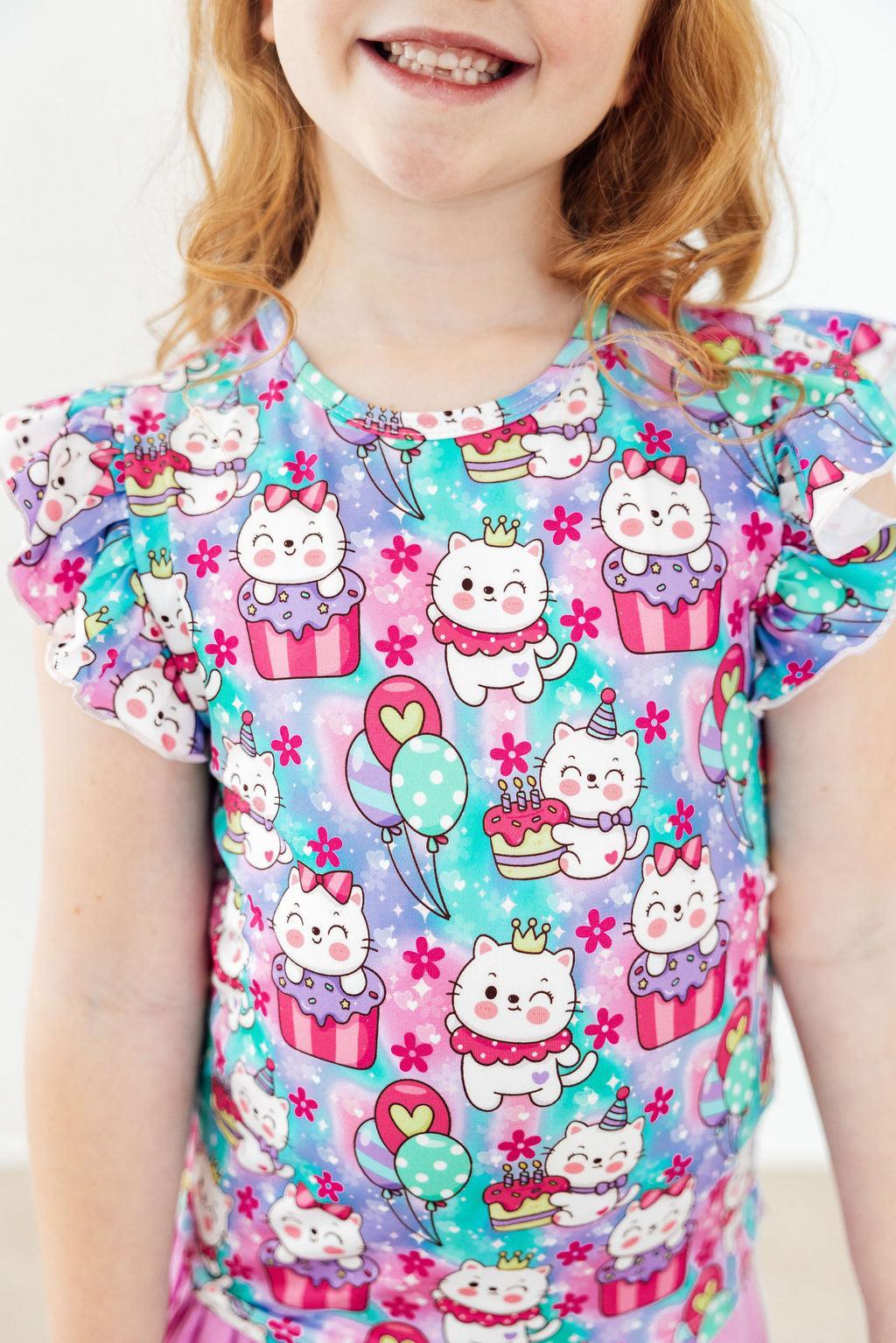 Time To Purr-ty S/S Ruffle Tee - Image 3