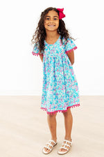 Aqua Garden Pom Pom Dress - Image 2