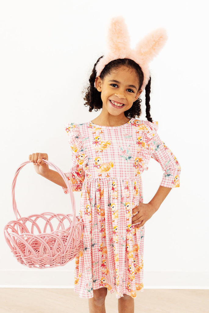Daisy Ducklings 3/4 Sleeve Ruffle Twirl Dress - Image 2