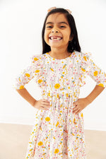 Carrot Cutie 3/4 Sleeve Ruffle Twirl Dress - Image 3