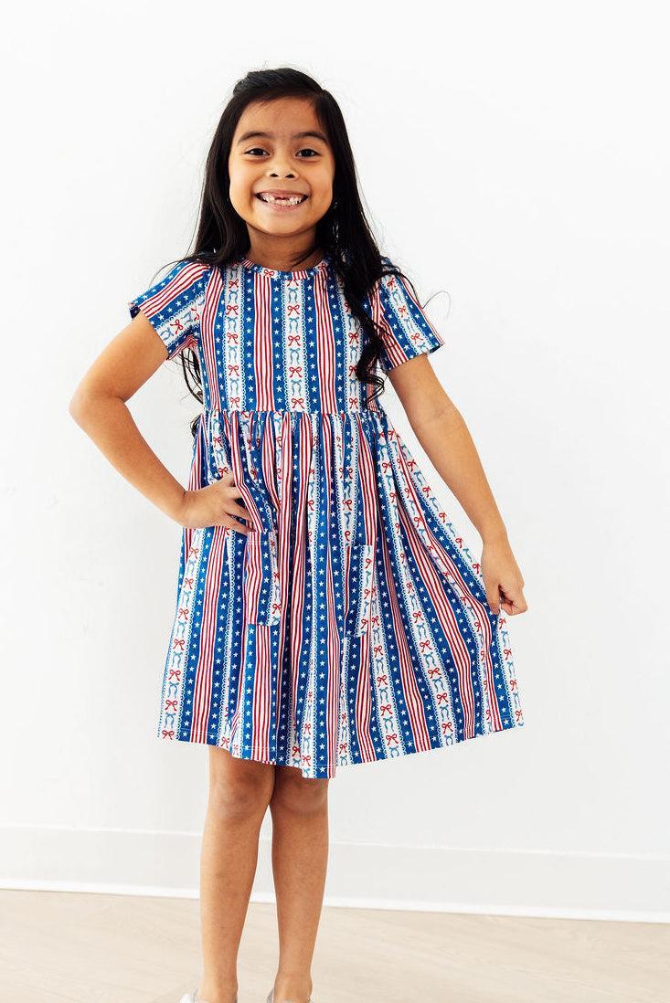 All-American Girl S/S Pocket Twirl Dress - Image 3