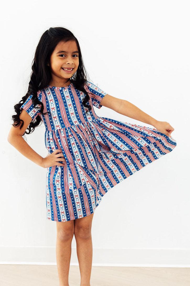 All-American Girl S/S Pocket Twirl Dress - Image 4