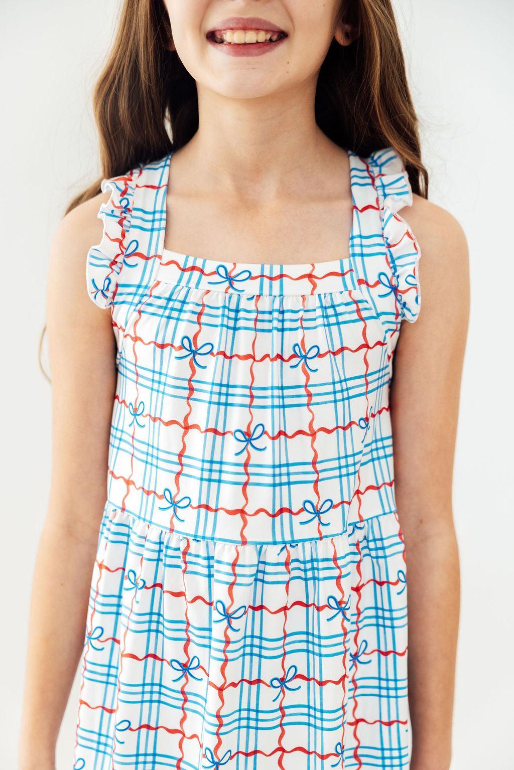 Patriotic Picnic Ruffle Cross Back Dress - Image 2