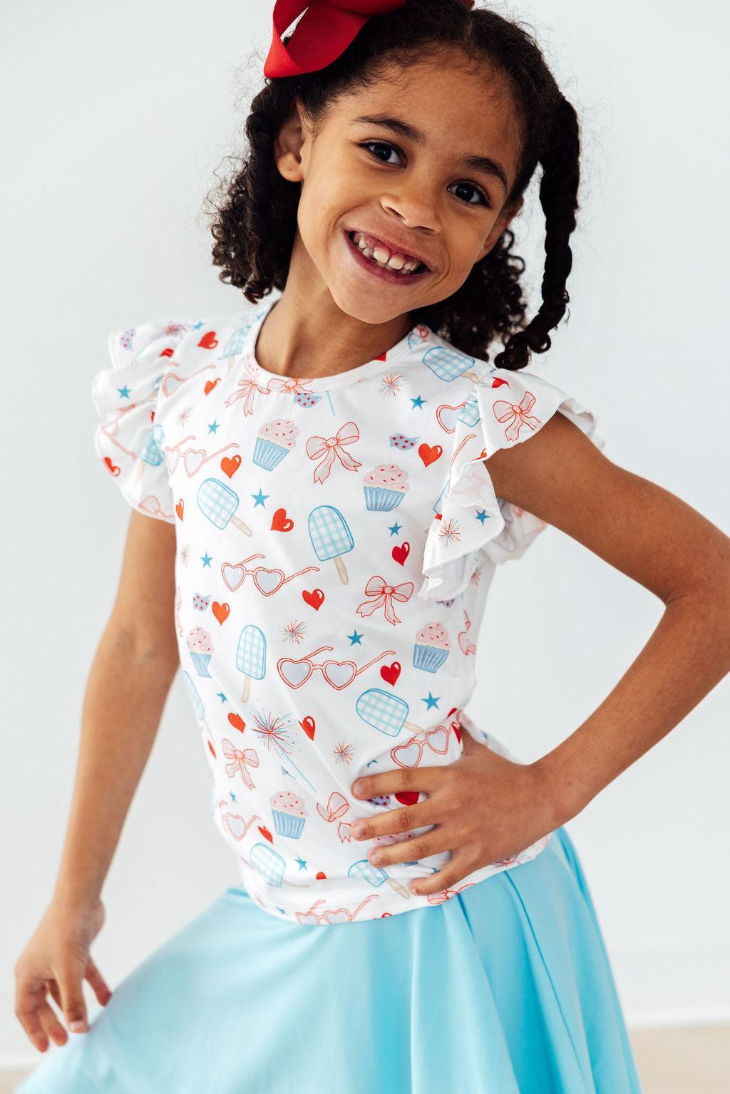 Red, White, & Sweet S/S Ruffle Tee - Image 3