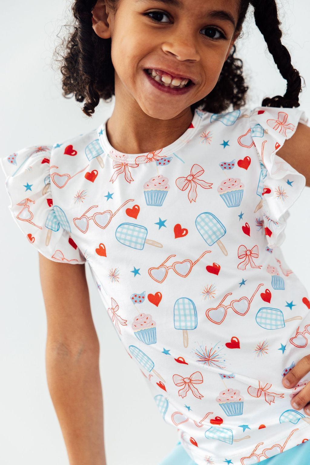 Red, White, & Sweet S/S Ruffle Tee - Image 5