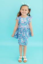 Seaside Shells Flutter Sleeve Twirl Dress - Image 3