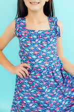 Fish in the Sea Ruffle Cross Back Dress - Image 2