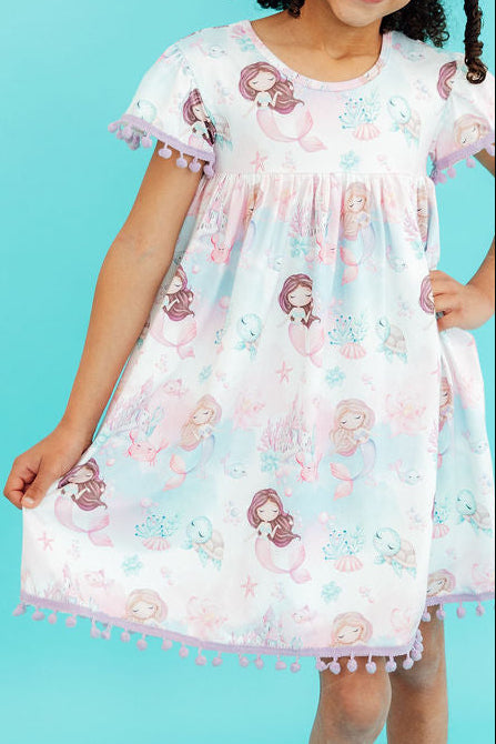 Mermaid Fairytale Pom Pom Dress - Image 3