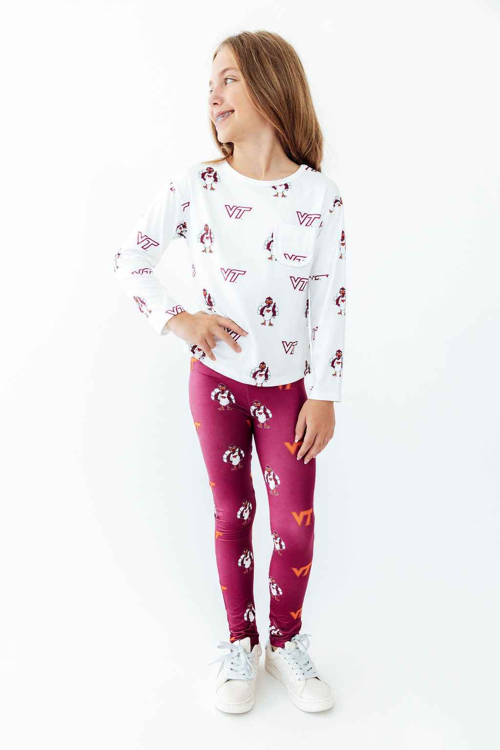 Virginia Tech Maroon Hokie Leggings