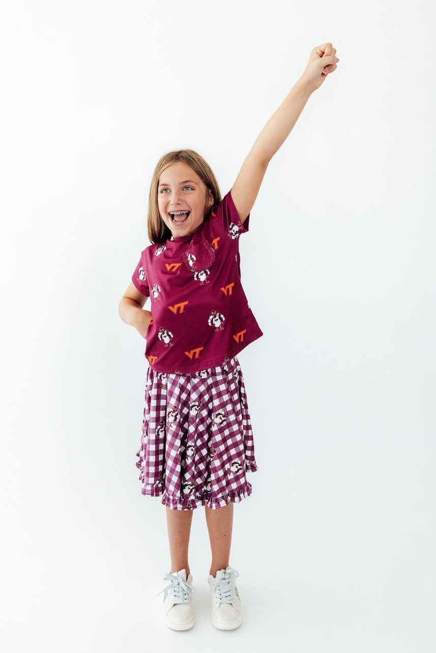 Virginia Tech Plaid Hokie Ruffle Twirl Skort