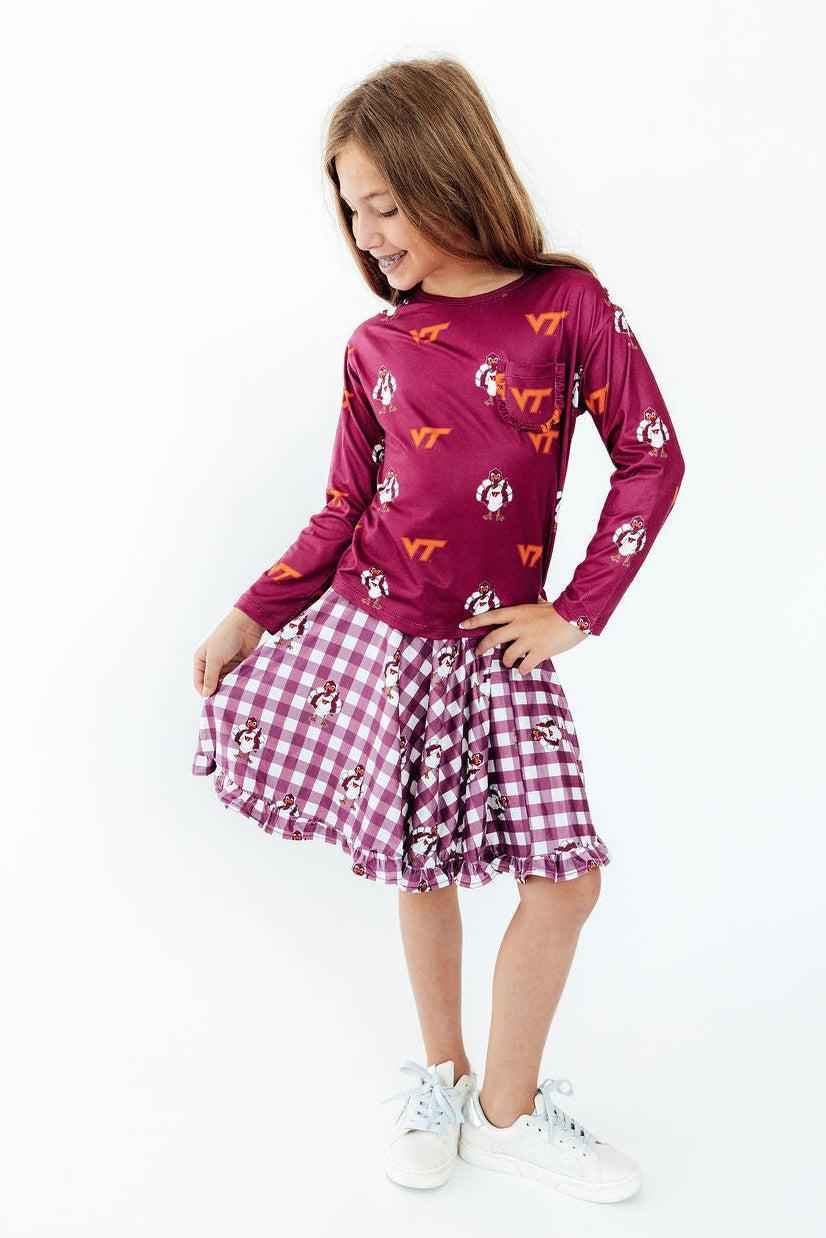 Virginia Tech Plaid Hokie Ruffle Twirl Skort