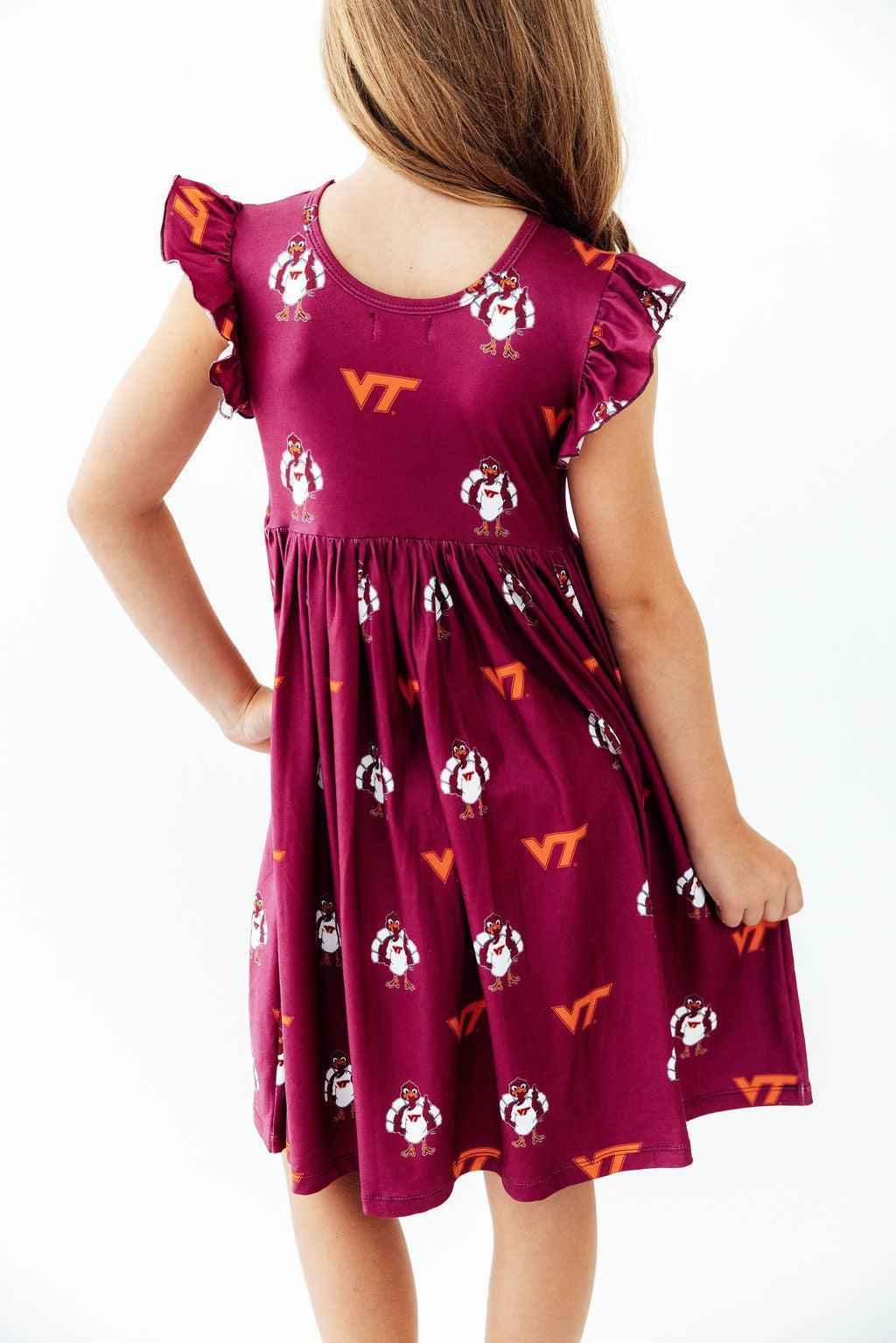 Virginia Tech Maroon Hokie Flutter Twirl Dress