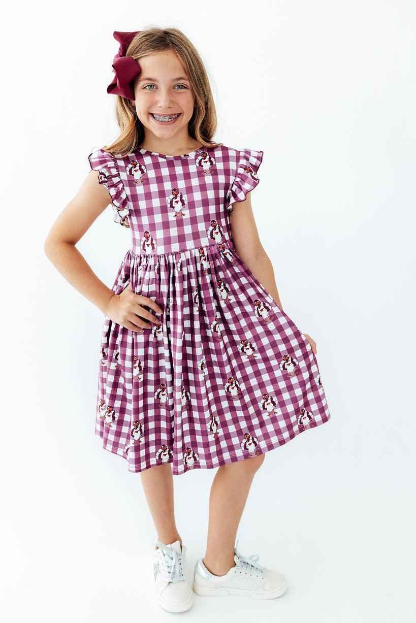 Virginia Tech Plaid Hokie Flutter Twirl Dress
