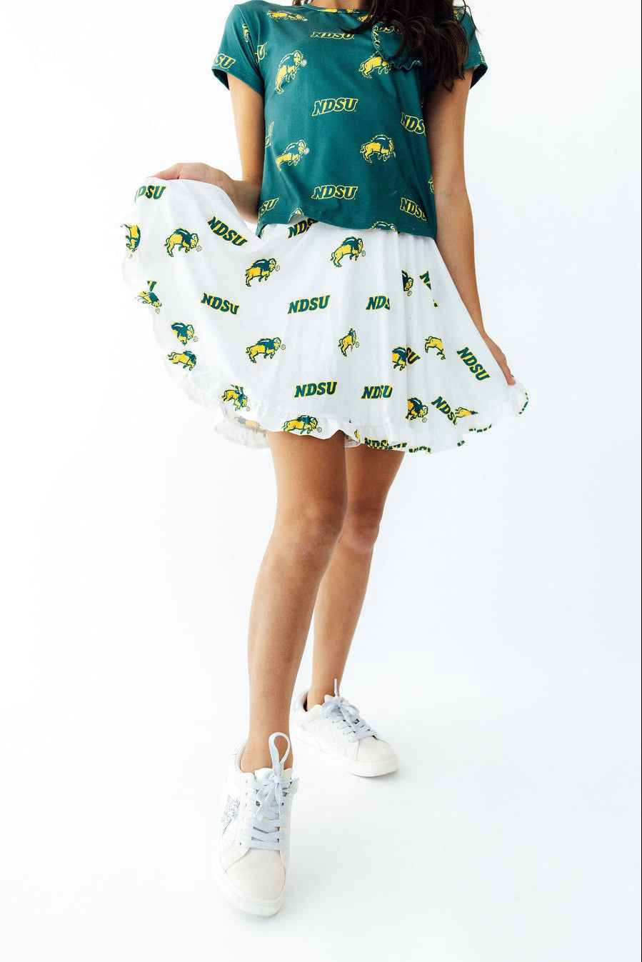 North Dakota State University White Bison Ruffle Twirl Skort