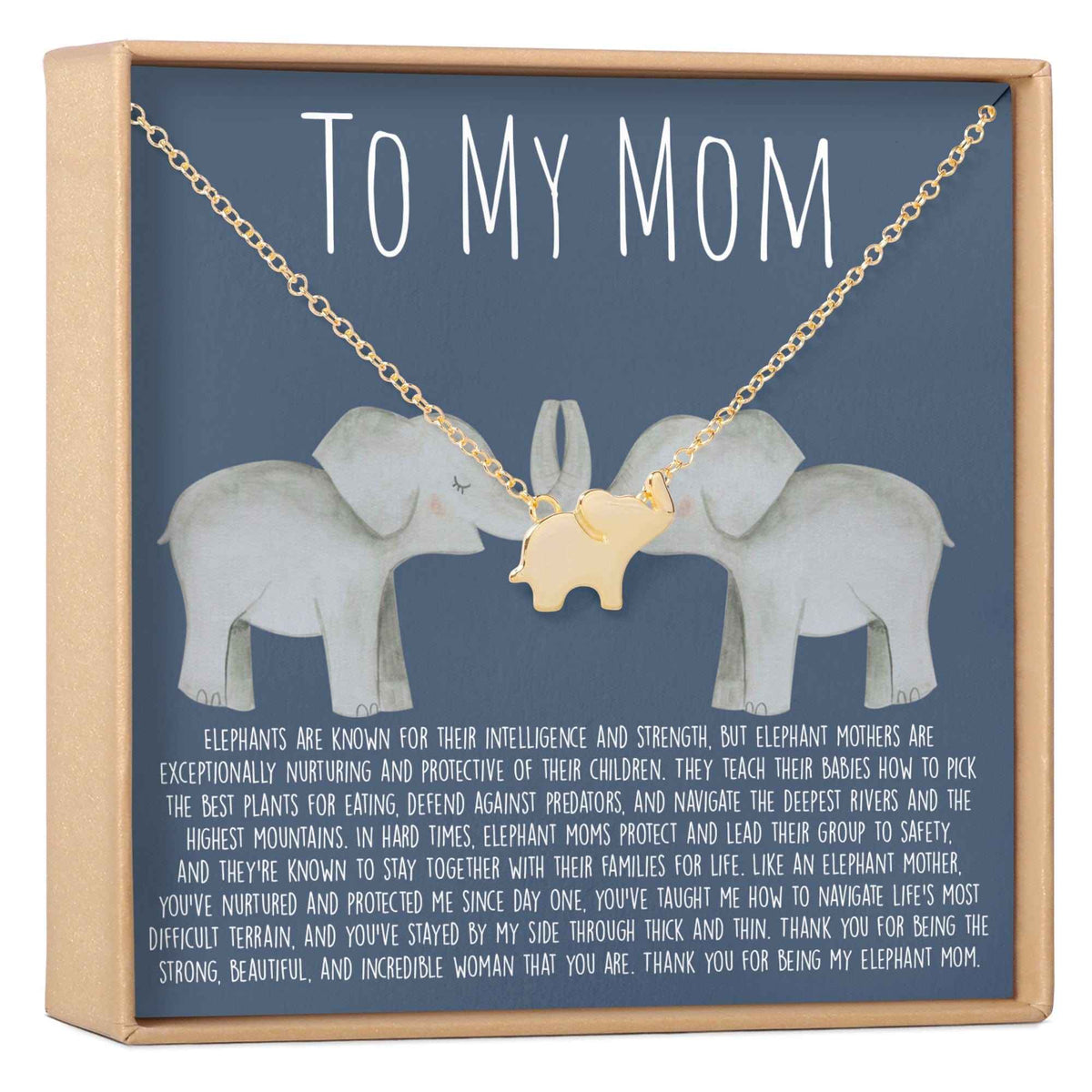 Mom Elephant Pendant Necklace