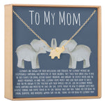 Mom Elephant Pendant Necklace