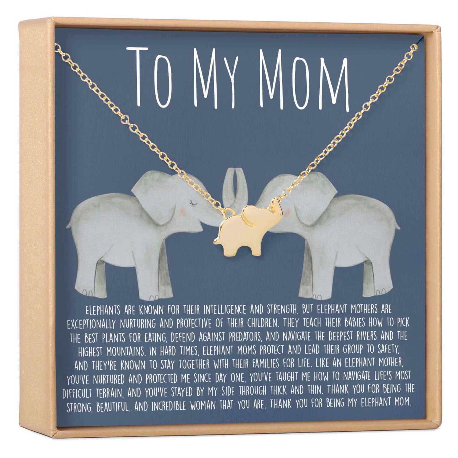 Mom Elephant Pendant Necklace