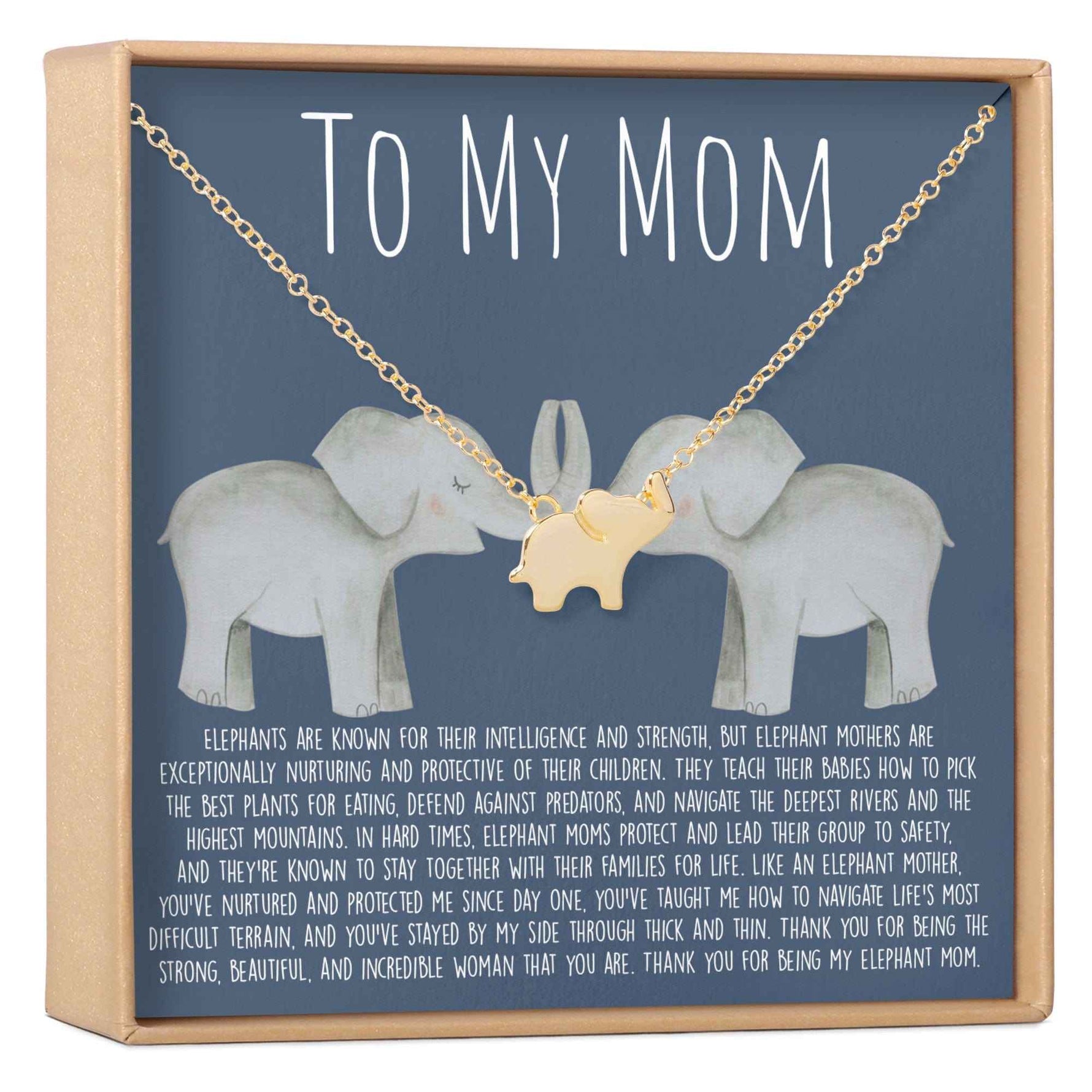 Mom Elephant Pendant Necklace