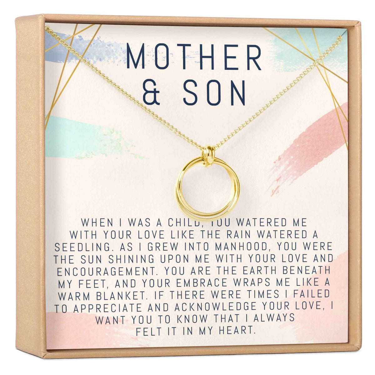 Mother and Son Linked Circles Necklace